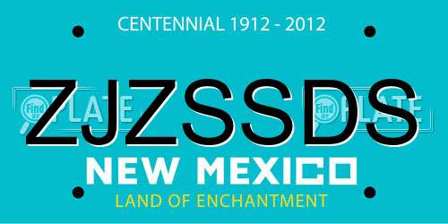 ZJZSSDS New Mexico License Plate