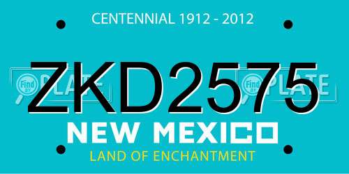 ZKD2575 New Mexico License Plate