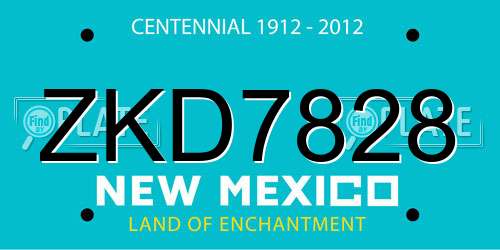 ZKD7828 New Mexico License Plate