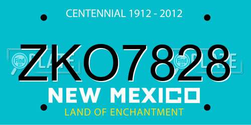 ZKO7828 New Mexico License Plate