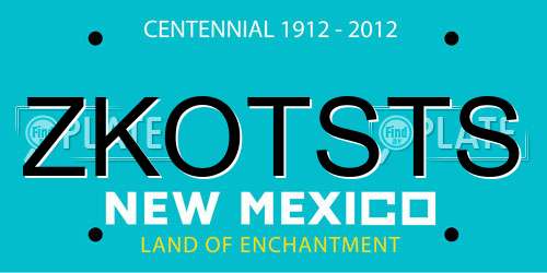 ZKOTSTS New Mexico License Plate
