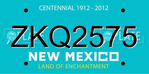 ZKQ2575 New Mexico License Plate