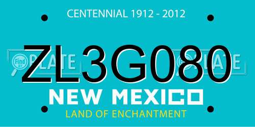 ZL3G080 New Mexico License Plate