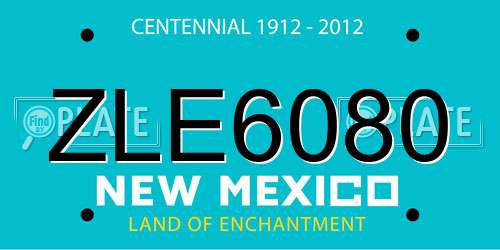 ZLE6080 New Mexico License Plate