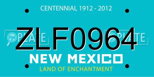 ZLF0964 New Mexico License Plate