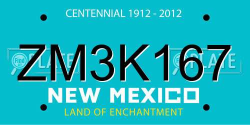 ZM3K167 New Mexico License Plate