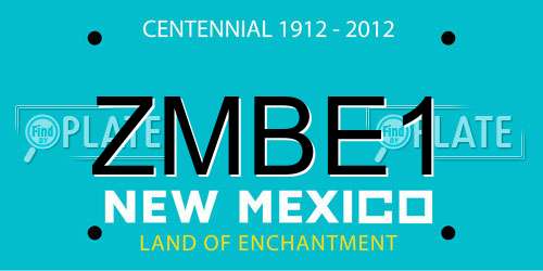 ZMBE1 New Mexico License Plate