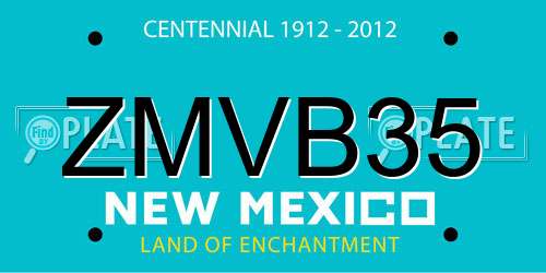 ZMVB35 New Mexico License Plate