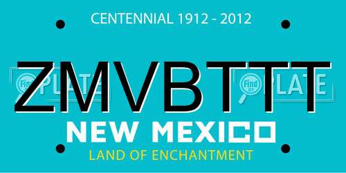 ZMVBTTT New Mexico License Plate