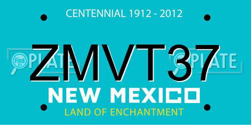 ZMVT37 New Mexico License Plate