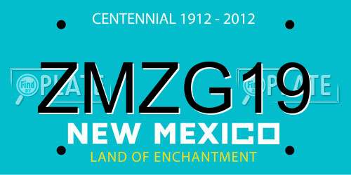 ZMZG19 New Mexico License Plate