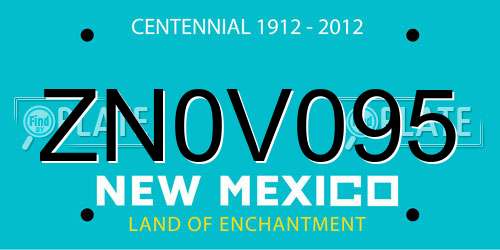 ZN0V095 New Mexico License Plate