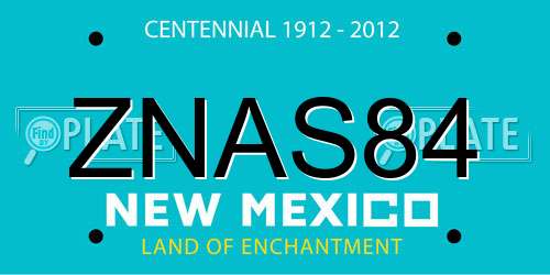 ZNAS84 New Mexico License Plate