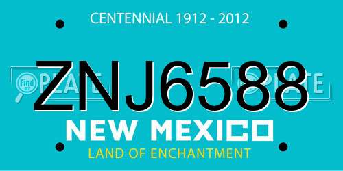 ZNJ6588 New Mexico License Plate