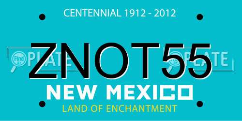 ZNOT55 New Mexico License Plate