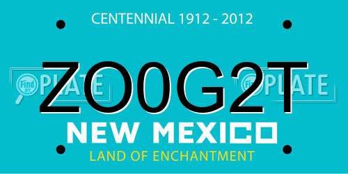 ZO0G2T New Mexico License Plate