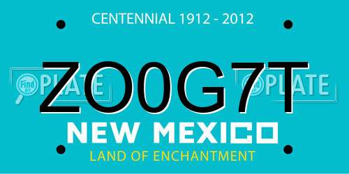 ZO0G7T New Mexico License Plate