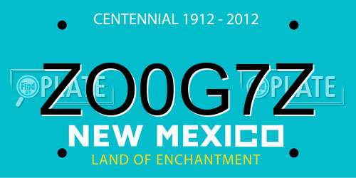 ZO0G7Z New Mexico License Plate