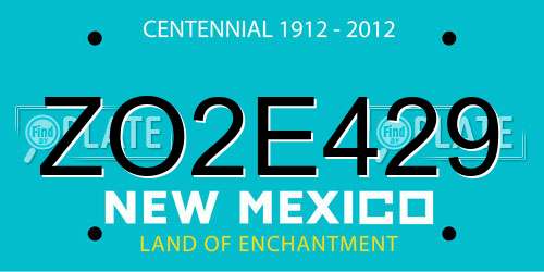 ZO2E429 New Mexico License Plate