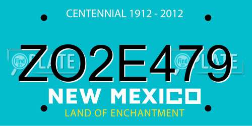 ZO2E479 New Mexico License Plate