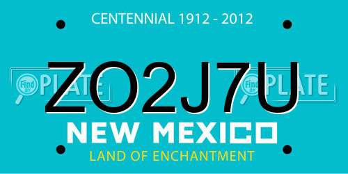ZO2J7U New Mexico License Plate