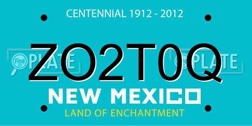 ZO2T0Q New Mexico License Plate