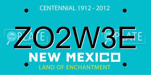 ZO2W3E New Mexico License Plate