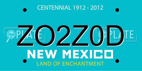 ZO2Z0D New Mexico License Plate