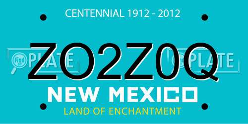 ZO2Z0Q New Mexico License Plate