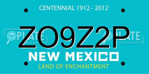 ZO9Z2P New Mexico License Plate