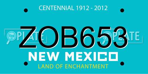 ZOB653 New Mexico License Plate