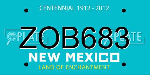 ZOB683 New Mexico License Plate