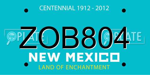 ZOB804 New Mexico License Plate
