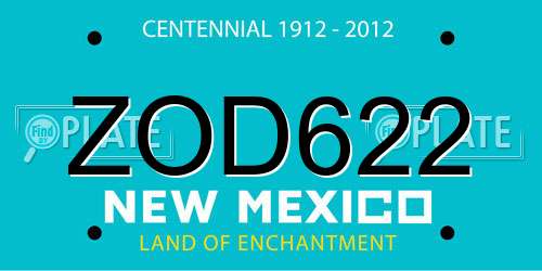 ZOD622 New Mexico License Plate