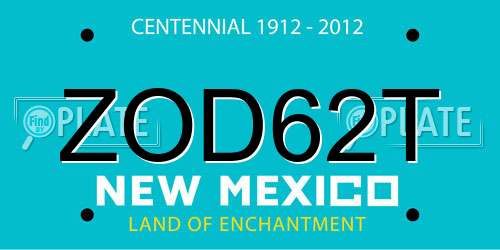 ZOD62T New Mexico License Plate