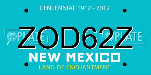 ZOD62Z New Mexico License Plate