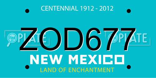 ZOD677 New Mexico License Plate