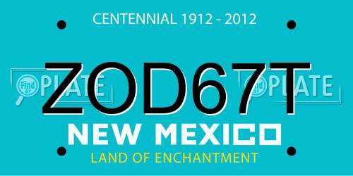 ZOD67T New Mexico License Plate