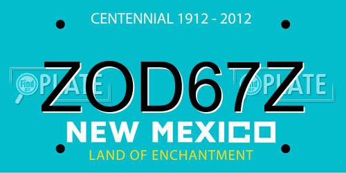 ZOD67Z New Mexico License Plate