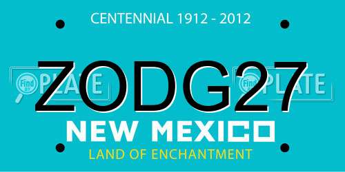 ZODG27 New Mexico License Plate