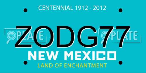 ZODG77 New Mexico License Plate