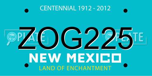 ZOG225 New Mexico License Plate