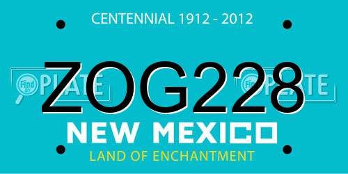 ZOG228 New Mexico License Plate