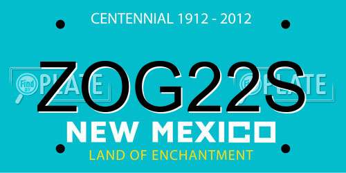 ZOG22S New Mexico License Plate