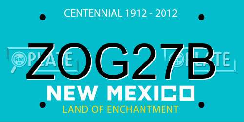 ZOG27B New Mexico License Plate