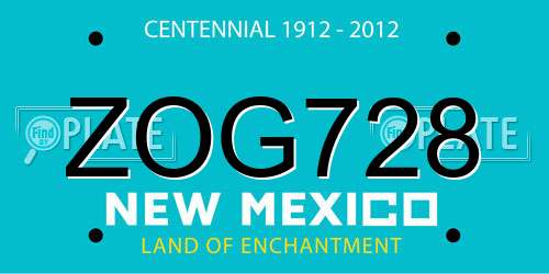ZOG728 New Mexico License Plate