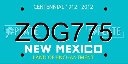 ZOG775 New Mexico License Plate