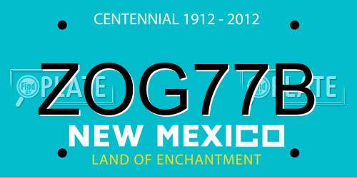 ZOG77B New Mexico License Plate