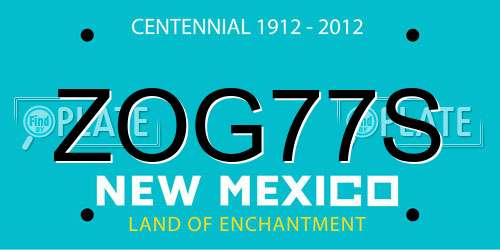 ZOG77S New Mexico License Plate