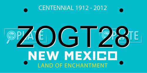 ZOGT28 New Mexico License Plate
